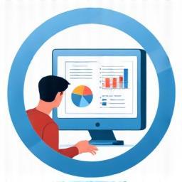 Person reviewing data on a screen representing reporting and analysis
