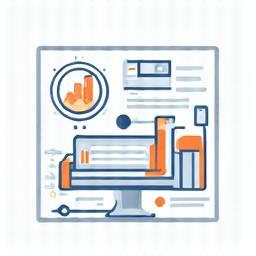Graph and computer screen representing digital media strategy