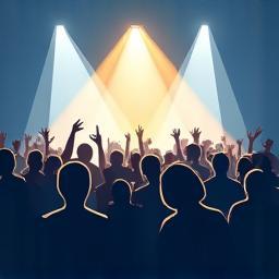 Crowd at a music event receiving publicity